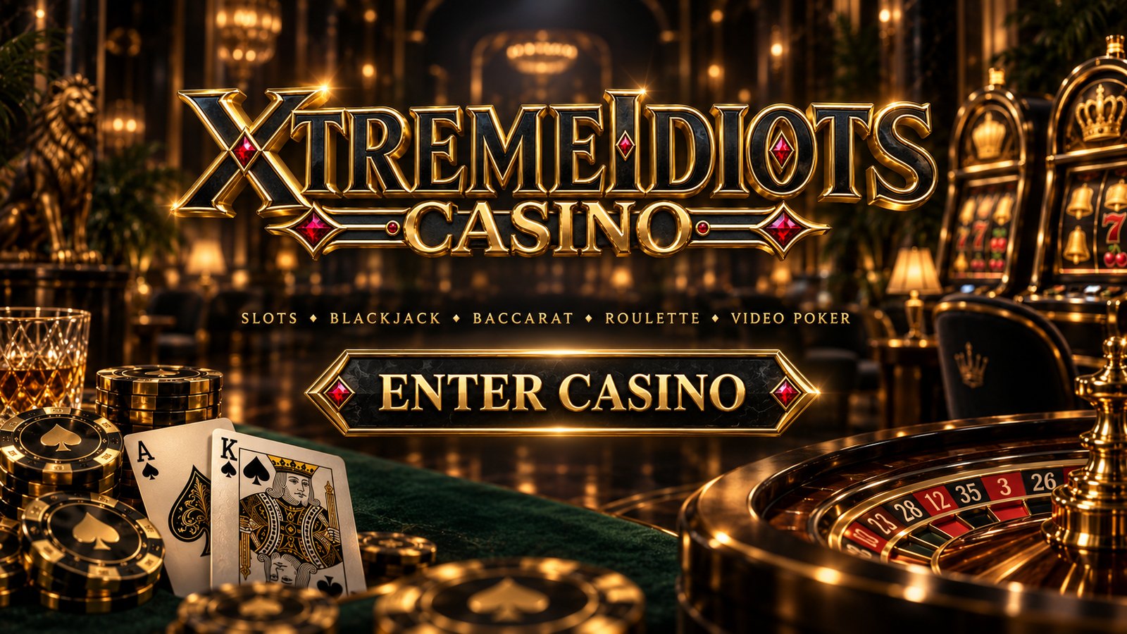 XtremeIdiots Casino - slots, blackjack, baccarat and video poker. Enter the casino.